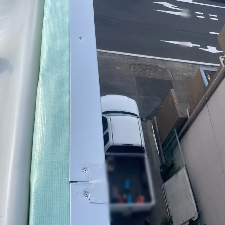 屋上防水工事 / 7.塩ビ鋼板施工後