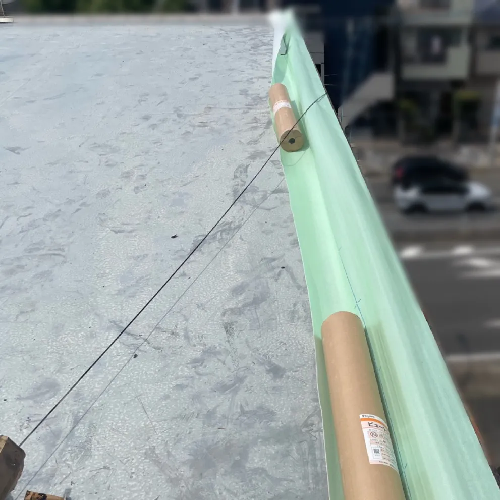屋上防水工事 / 5.緩衝シート施工後