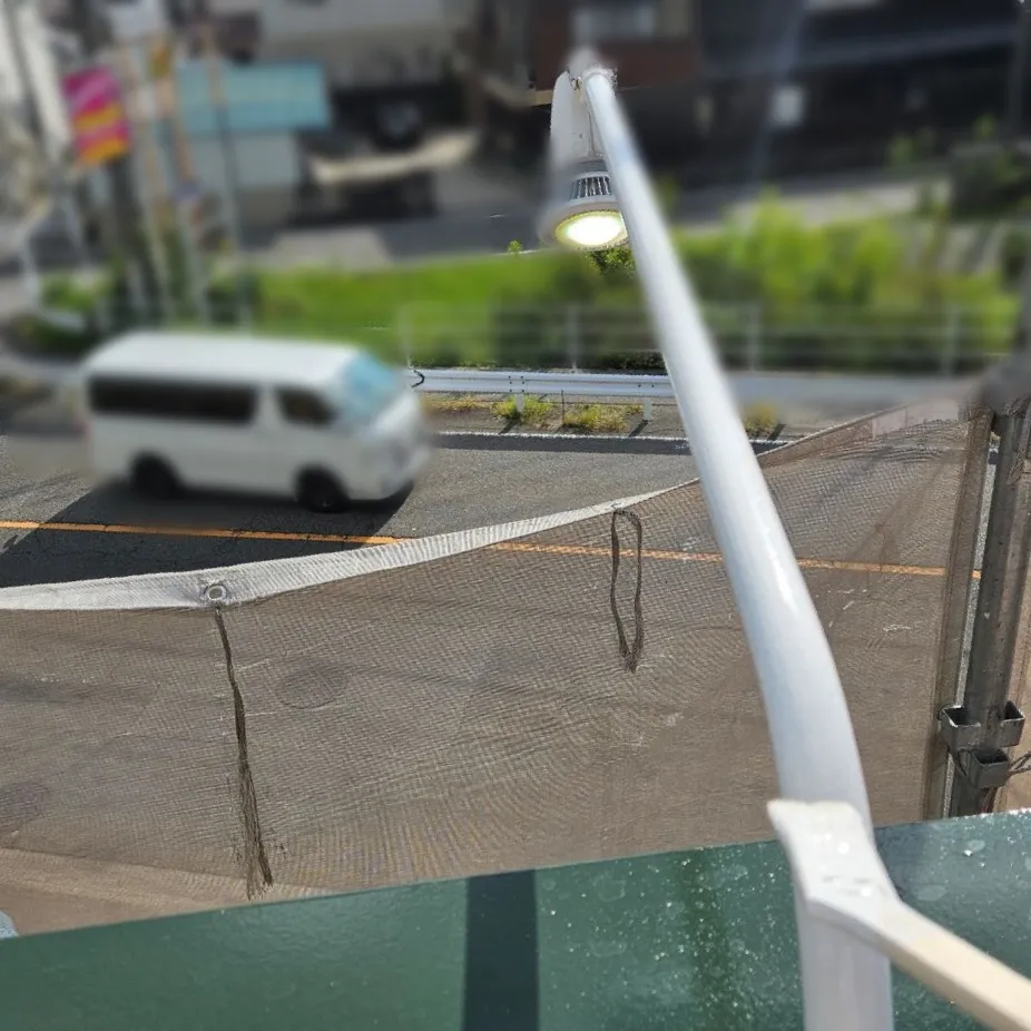 鉄柱塗装工事 / 上塗り