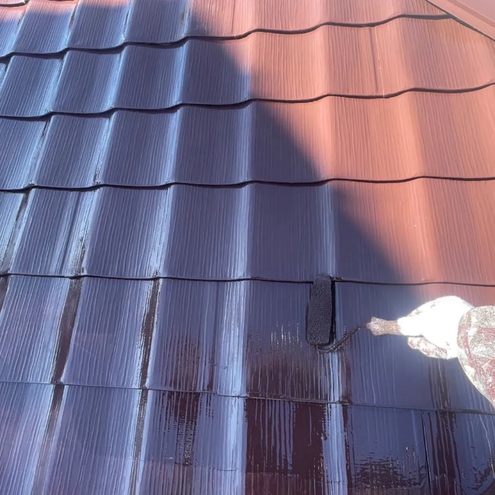 大屋根塗装工事 / 5.上塗り