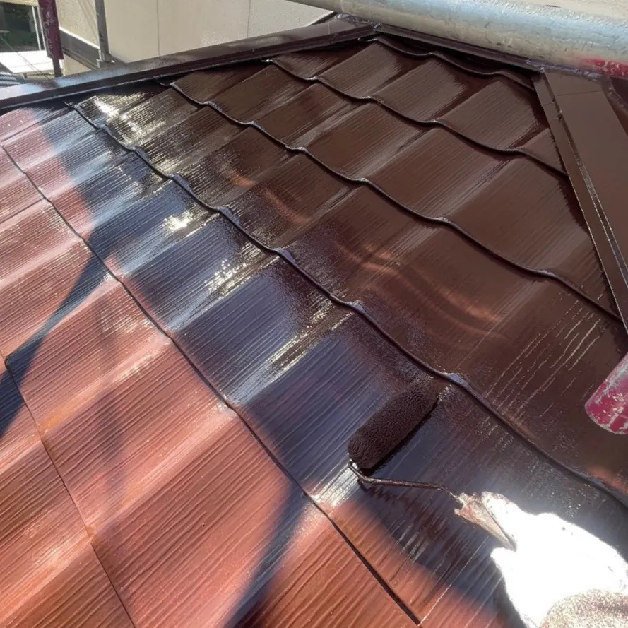 下屋根塗装工事 / 5.上塗り