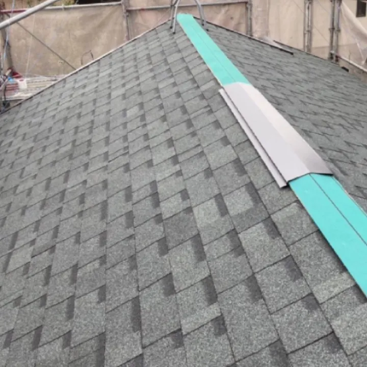 屋根カバー工事 / 8.棟下地ルーフィング敷設